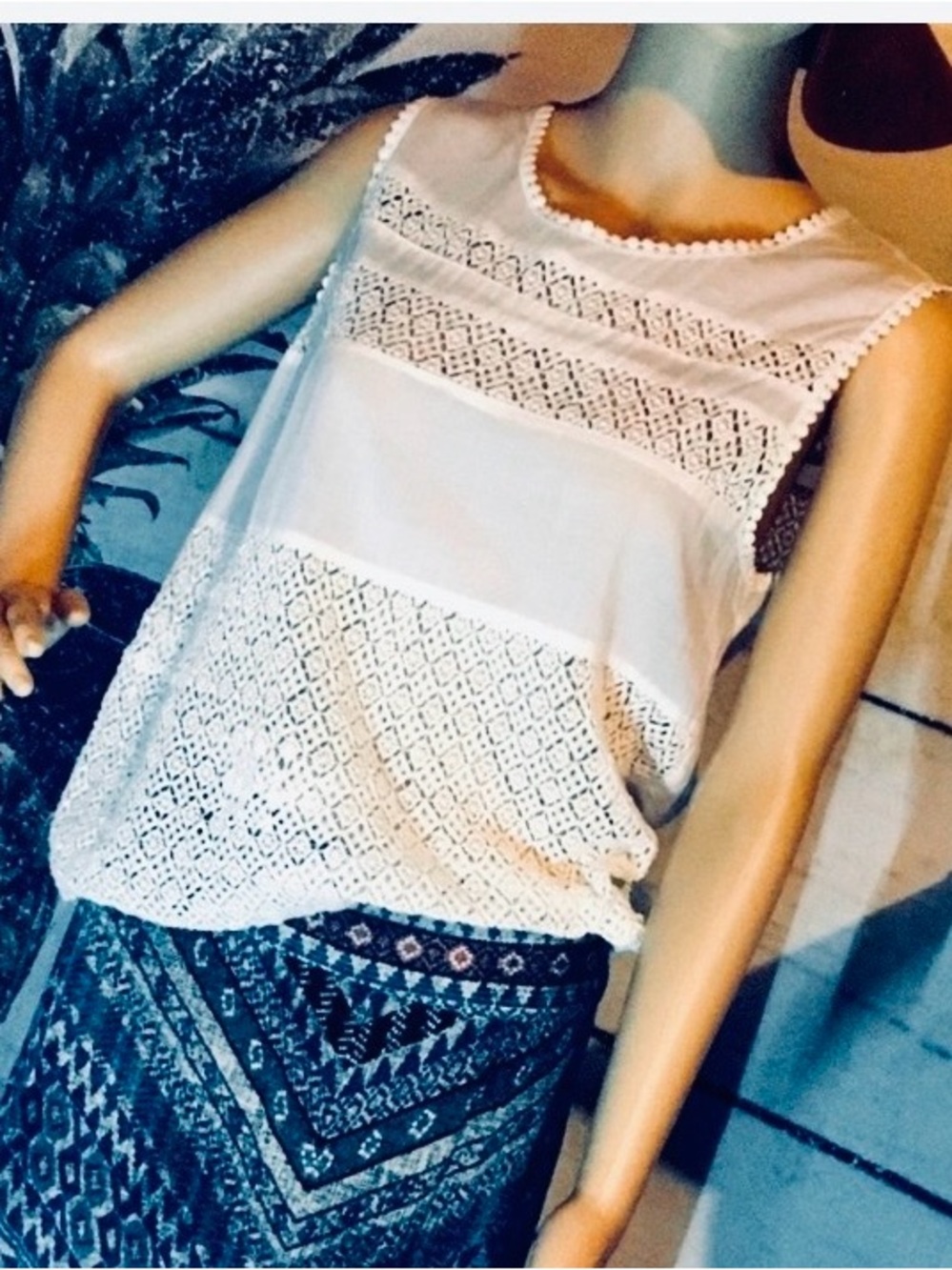 Bohemian White Sz. M Top